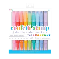 Ooly Confetti Markers with Stamps, Set of 9