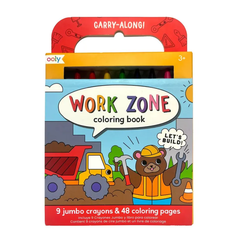 Ooly Crayons and Coloring Book - Work Zone - Carry Along
