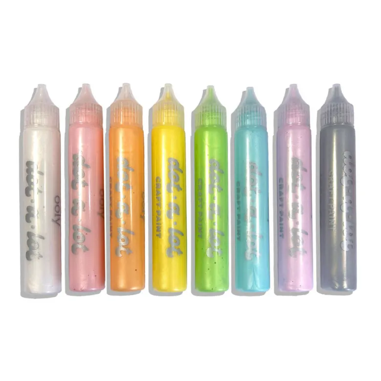 Ooly 3D Effect Dot Painting Set, Dot-a-Lot Pearlescent, 8 Pack
