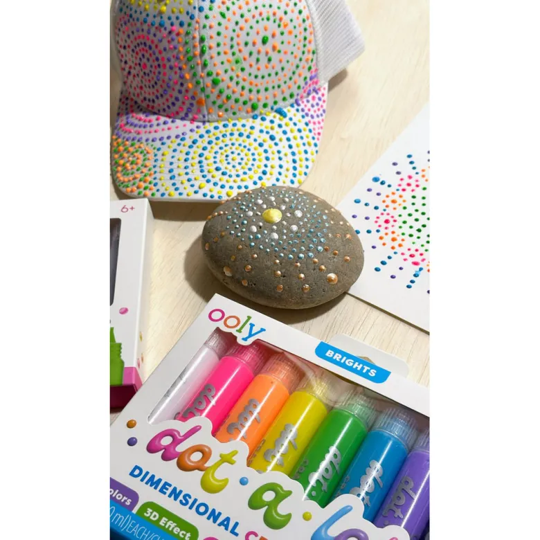 Ooly 3D Effect Dot Painting Set, Dot-a-Lot Pearlescent, 8 Pack
