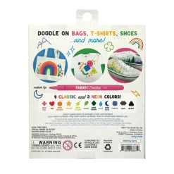 Ooly Fabric Markers 12 pcs, Doodlers