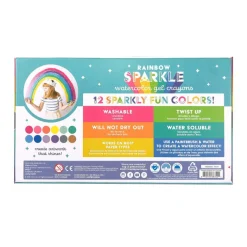 Ooly Gel Colour Crayons, Set of 12 – Rainbow Sparkle Watercolor Metallic