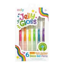 Ooly Gel Pen Set of 6, Multi-Surface Deco - Jelly Gloss Neon