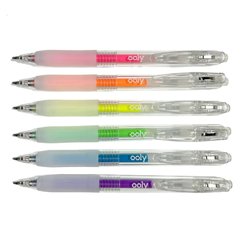 Ooly Gel Pen Set of 6, Multi-Surface Deco - Jelly Gloss Neon