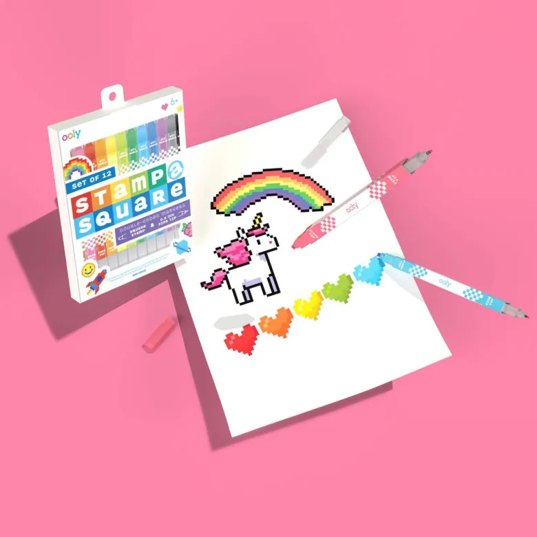 Ooly Marker Set of 12, Double-Sided - Stamp a Square