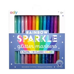 Ooly Rainbow Sparkle Glitter Markers, Set of 15