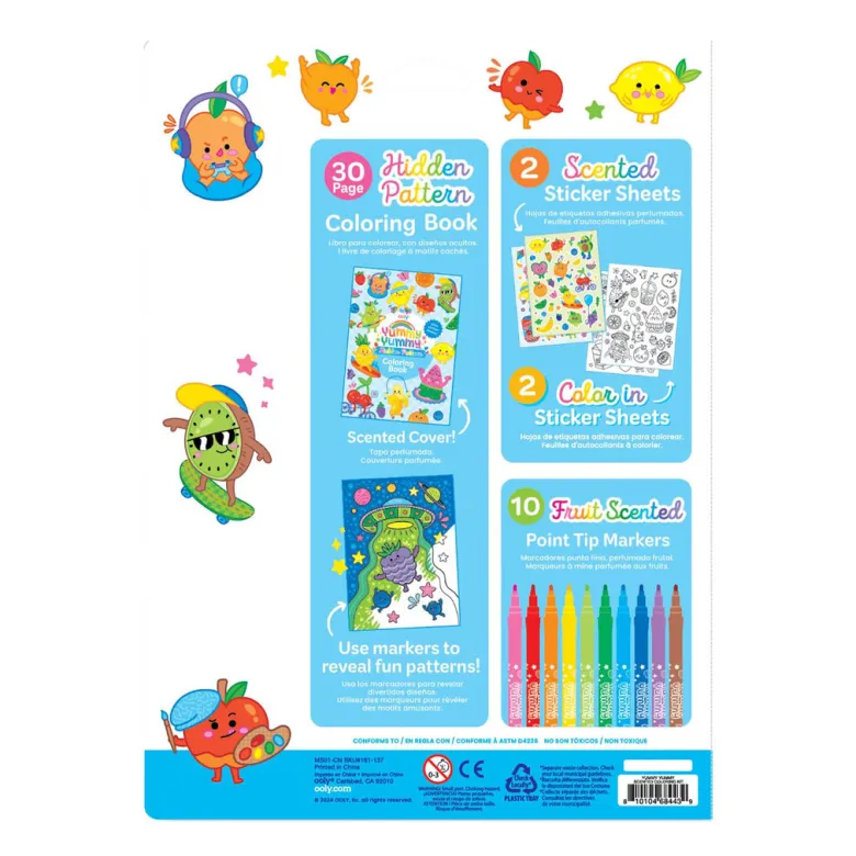 Ooly Scented Markers with Coloring Book, Yummy Yummy