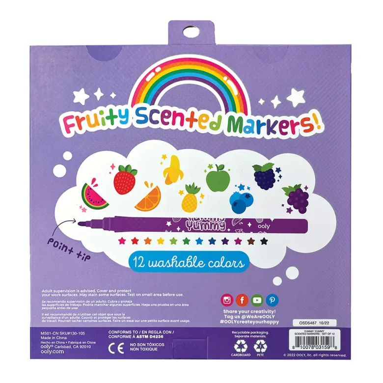 Ooly Yummy Yummy, Scented Markers – 12 pcs.