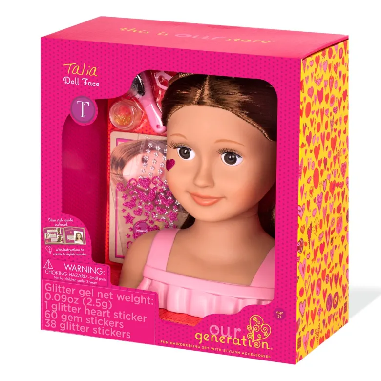 Our Generation dukke, frisørdukke m. tilbehør - Brunette Talia
