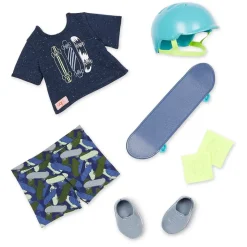 Our Generation dukke, Theodore m/ skateboard - 46 cm
