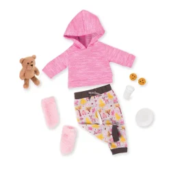 Our Generation dukketøj, Deluxe pyjamassæt m. bamse