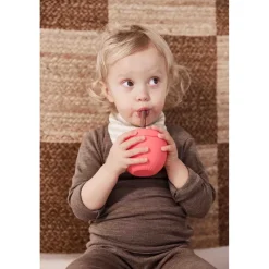 OYOY Æble Cup with Lid and Straw, Red