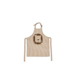 OYOY Children's Apron, Striped Denim Lion
