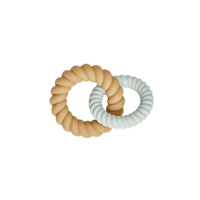 OYOY Mellow Teether, Pale Mint/ Light Rubber