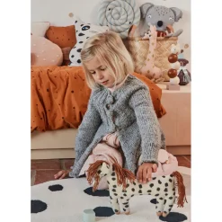 OYOY Stuffed Animal, Little Pelle Pony - Off-White / Black