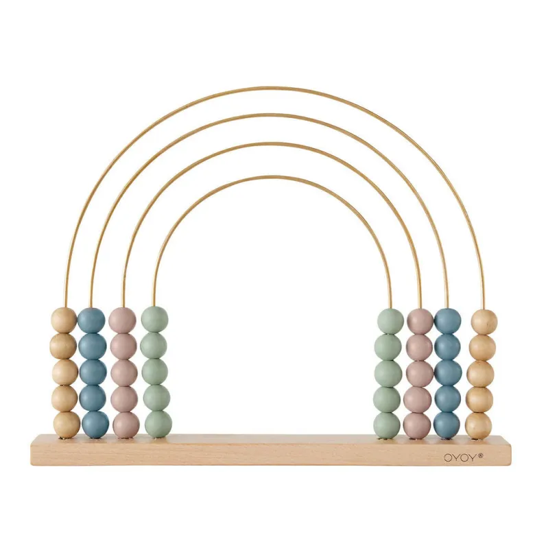 OYOY Wooden Toy, Abacus Rainbow Bead Frame - Nature