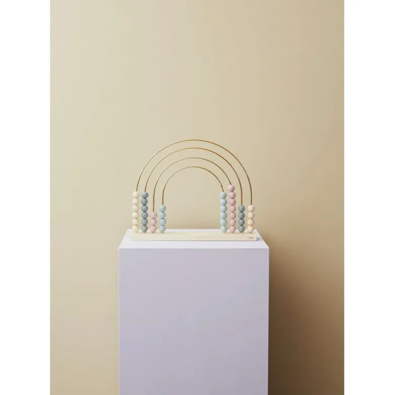OYOY Wooden Toy, Abacus Rainbow Bead Frame - Nature