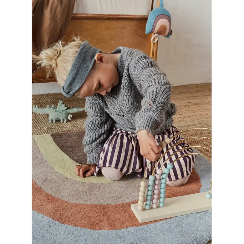 OYOY Wooden Toy, Abacus Rainbow Bead Frame - Nature