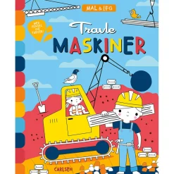 Paint and Play, Coloring Book with Paintbrush and 6 Watercolors - Busy Machines