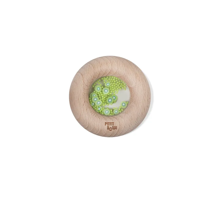 Petit Boum Baby Toy, Sensory Donut Rattle - Kiwis