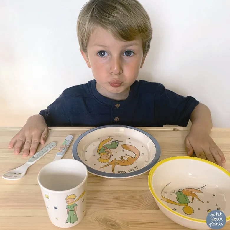 Petit Jour Paris Children's Dinner Set in Gift Box with 5 Pieces, The Little Prince - Blue