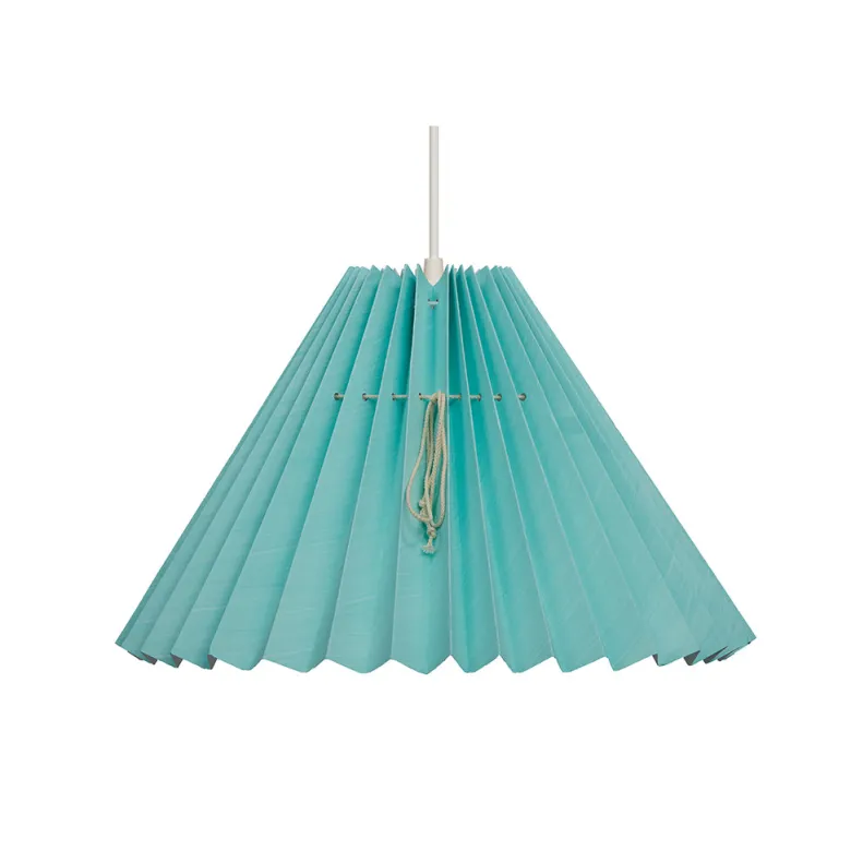Pink Rose Ceiling Lamp with Folded Paper Shade - 32 cm - Light Turquoise