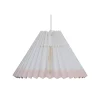 Pink Rose Ceiling Lamp with Folded Paper Shade - 32 cm - White with Pink Edge
