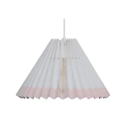 Pink Rose Ceiling Lamp with Folded Paper Shade - 32 cm - White with Pink Edge