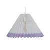Pink Rose Ceiling Lamp with a Folded Paper Shade - 32 cm - White with Purple Trim