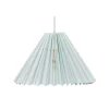 Pink Rose ceiling lamp with a folded paper shade - 32 cm - White with mint-colored stripes