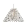 Pink Rose Ceiling Lamp with Hand-Folded Paper Shade – 32 cm – Beige with Black Dots