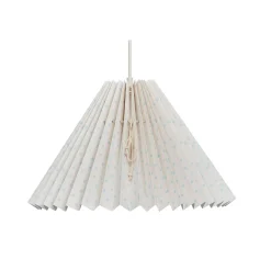 Pink Rose Ceiling Lamp with Folded Paper Shade - 32 cm - Beige with Light Blue Dots