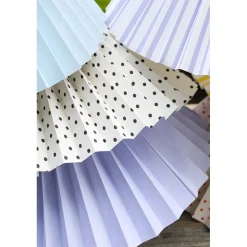 Pink Rose Ceiling Lamp with Folded Paper Shade - 32 cm - Beige with Light Blue Dots