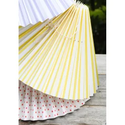 Pink Rose Ceiling Lamp with Folded Paper Shade - 32 cm - Beige with Light Blue Dots