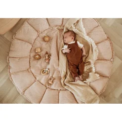 Play&Go Bloom, 3-in-1 Baby Blanket, Organic - Stripes Brown