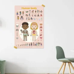 Poppik Paper Sticker Mosaic, Educational Poster with 48 Stickers – The Human Body