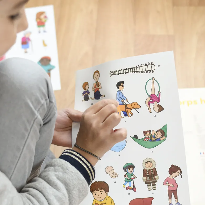 Poppik Paper Sticker Mosaic, Educational Poster with 48 Stickers – The Human Body