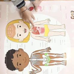 Poppik Paper Sticker Mosaic, Educational Poster with 48 Stickers – The Human Body