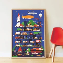 Poppik Sticker Mosaic in Paper, Poster and 44 Stickers - Vehicles