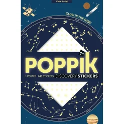 Poppik Sticker Mosaic on Paper, Poster and 640 Stickers, Glow in the Dark - Sky Map