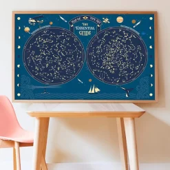 Poppik Sticker Mosaic on Paper, Poster and 640 Stickers, Glow in the Dark - Sky Map