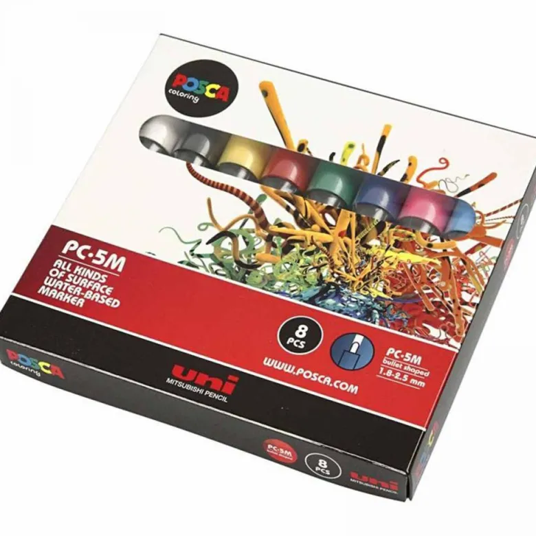 Posca Markers, 0.9–1.3 mm Line Width – 12 Assorted Colours