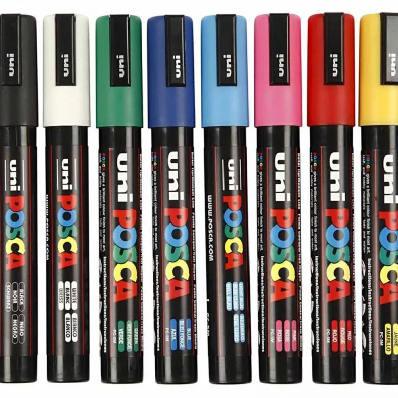 Posca Markers, 2.5 mm Tip - Set of 8