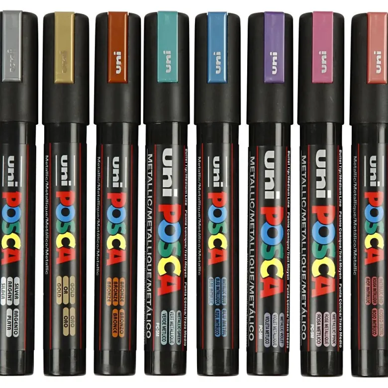 Posca Markers, 2.5 mm Tip - Set of 8 Metallic