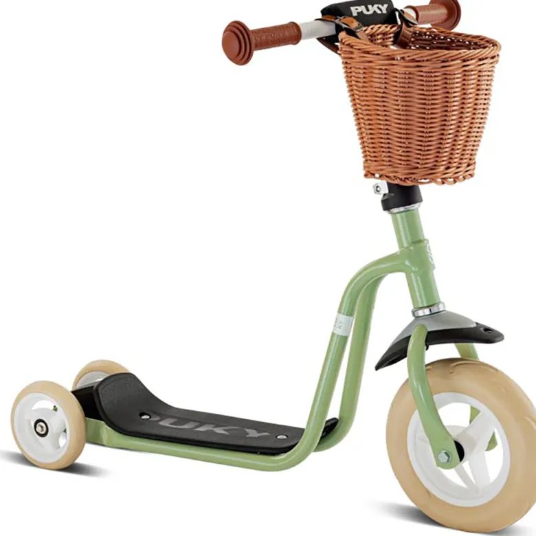 Puky Scooter with Basket, Pastel Green - Suitable for Ages 2 and Up