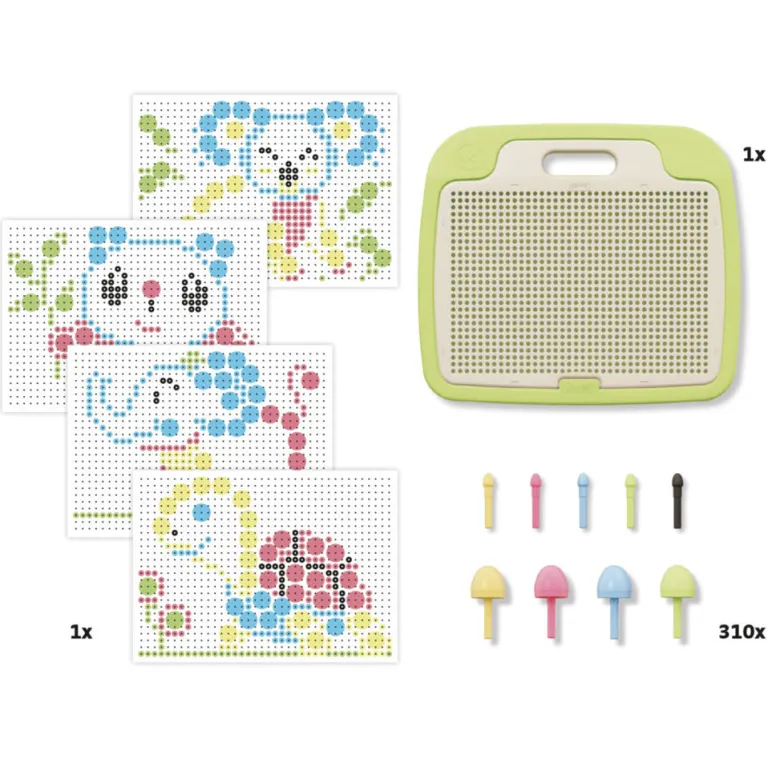 Quercetti PlayEco+ Peg Board Made from Recycled Plastic - 310 Pieces