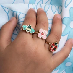Rex London Finger Rings, Set of 3 - Ladybird