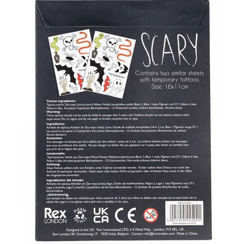 Rex London Halloween Tattoos, Scary