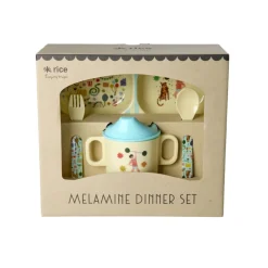 Rice Baby Dinner Set in Gift Box, Mint Fun Fair