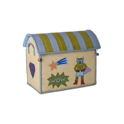 Rice Basket House for Storage, Natural – Hero Theme Blue